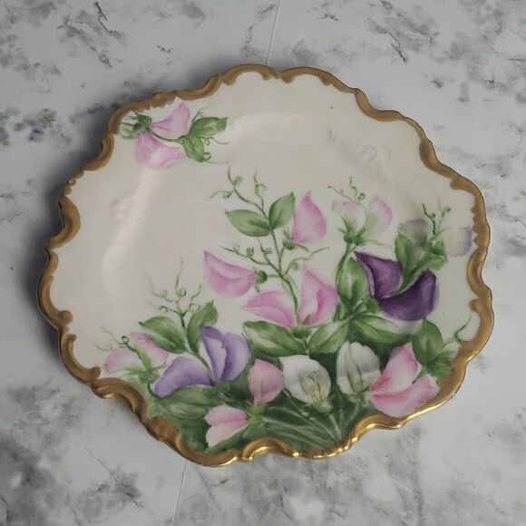 Vintage WG and Company Purple and Pink Limoges Plate - Picture 1 of 6